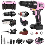 TEENO 20V Combo Kit, 6-in-1, 3.0 Ah, pink