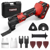 TEENO 20V Oscillating Tool, Deep Red, 1 x 4.0 Ah battery