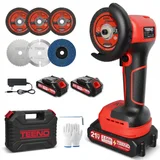 TEENO 3″ Mini Angle Grinder, Dark Red, 21 V, LCD display
